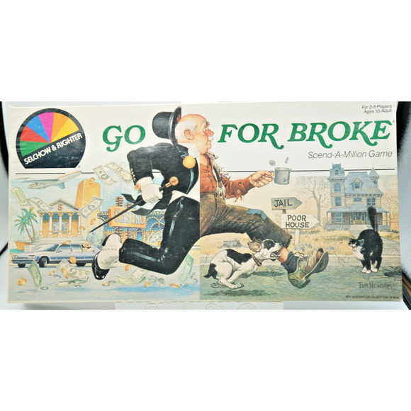Vintage 1985 Go For Broke Spend A Million Board Game. By Selchow & Righter - Picture 1 of 4